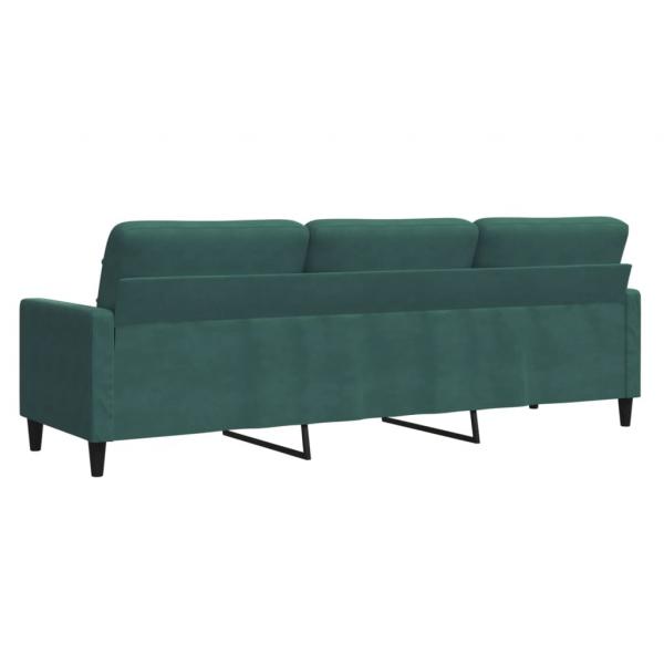 3-Sitzer-Sofa Dunkelgrün 210 cm Samt