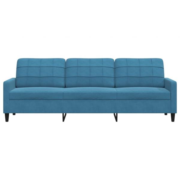 3-Sitzer-Sofa Blau 210 cm Samt