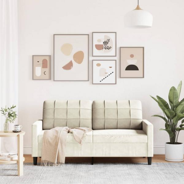 2-Sitzer-Sofa Creme 140 cm Samt