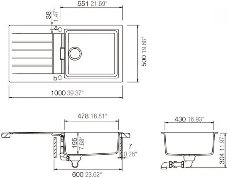 Schock Signus D-100L-A Granitspüle mit Ablauffernbedienung, Cristadur, reversibel, mit Zubehör, silverstone (SIGD100LASIL)