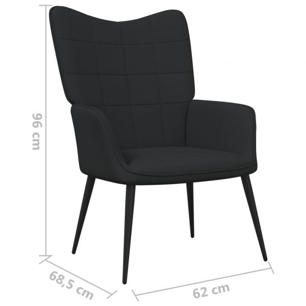 Relaxsessel mit Hocker Schwarz Stoff