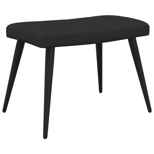 Relaxsessel mit Hocker Schwarz Stoff