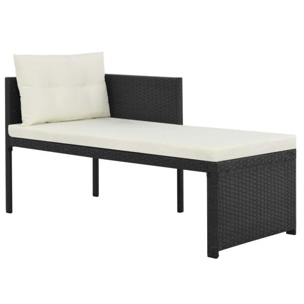 4-tlg. Garten-Lounge-Set Poly Rattan Schwarz