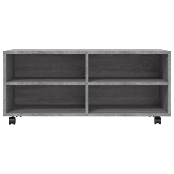 TV-Schrank mit Rollen Grau Sonoma 90x35x35 cm Holzwerkstoff