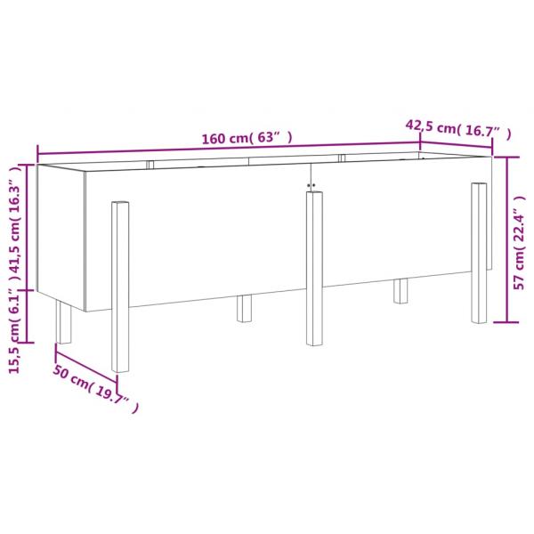 Hochbeet 160x50x57 cm Massivholz Douglasie