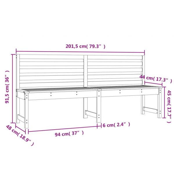 Gartenbank 201,5 cm Massivholz Douglasie