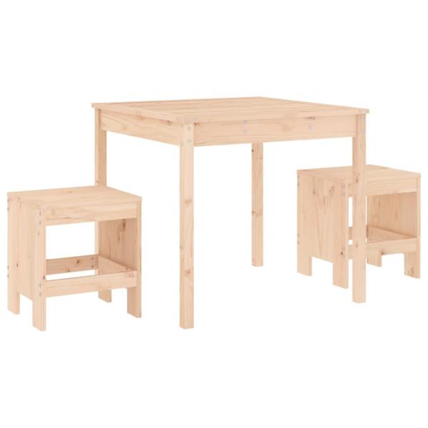 3-tlg. Garten-Bistro-Set Massivholz Kiefer