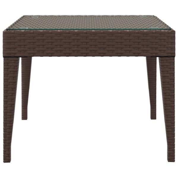 Beistelltisch Braun 50x50x38 cm Poly Rattan und Hartglas