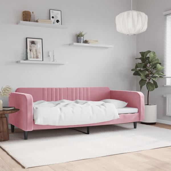 ARDEBO.de - Tagesbett Rosa 100x200 cm Samt