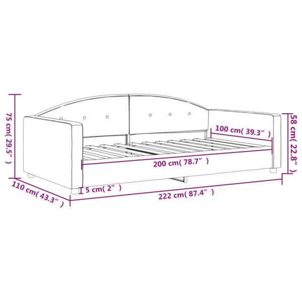 Tagesbett Schwarz 100x200 cm Samt