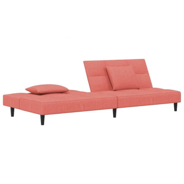 Schlafsofa 2-Sitzer mit 2 Kissen Rosa Samt