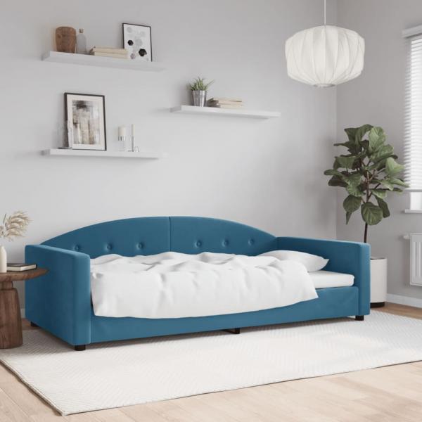 ARDEBO.de - Tagesbett Blau 100x200 cm Samt