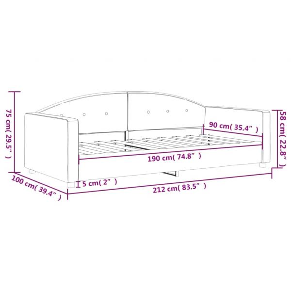 Tagesbett Hellgrau 90x190 cm Samt