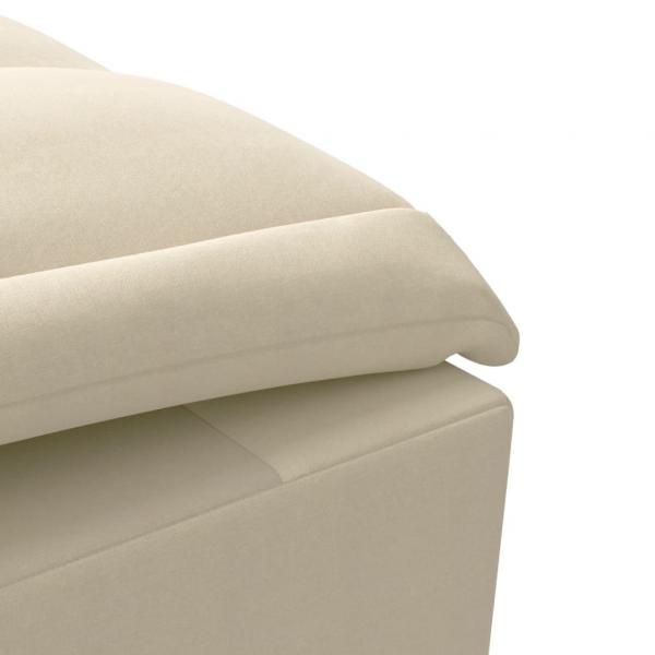 Massage-Chaiselongue mit Nackenrolle Creme Stoff