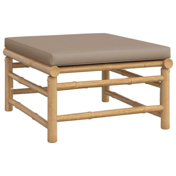 10-tlg. Garten-Lounge-Set mit Kissen Taupe Bambus