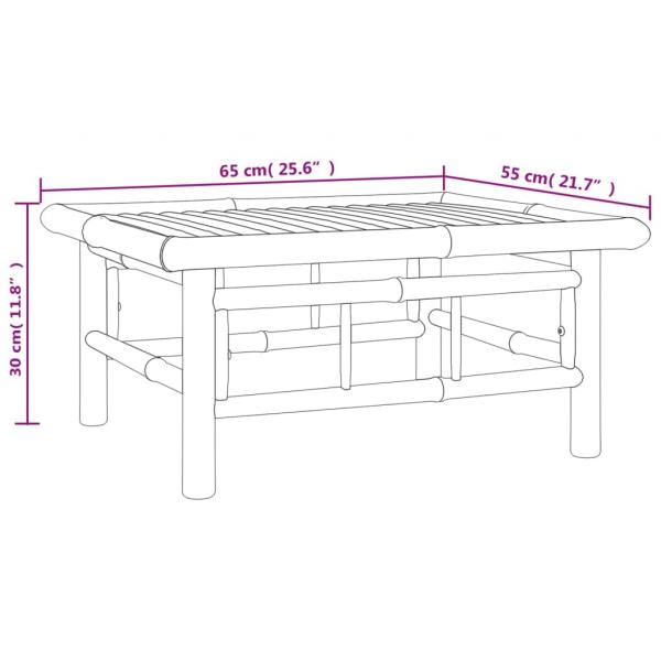 5-tlg. Garten-Lounge-Set mit Cremeweißen Kissen Bambus