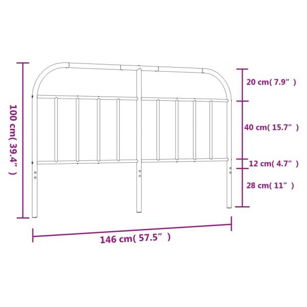 Kopfteil Metall Schwarz 140 cm