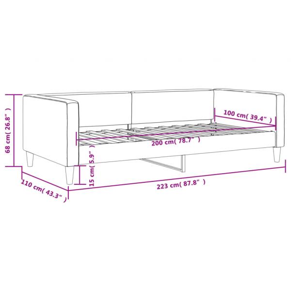 Tagesbett Dunkelgrau 100x200 cm Stoff