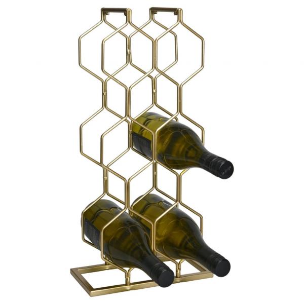 Home&Styling Weinregal für 8 Flaschen Metall Golden