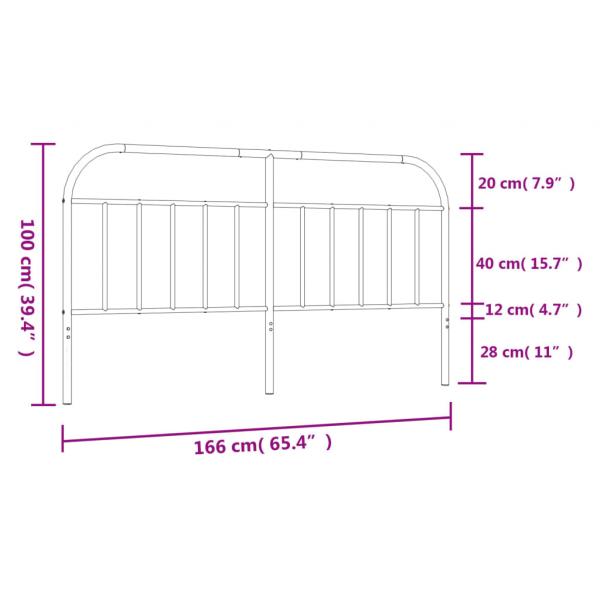 Kopfteil Metall Schwarz 160 cm