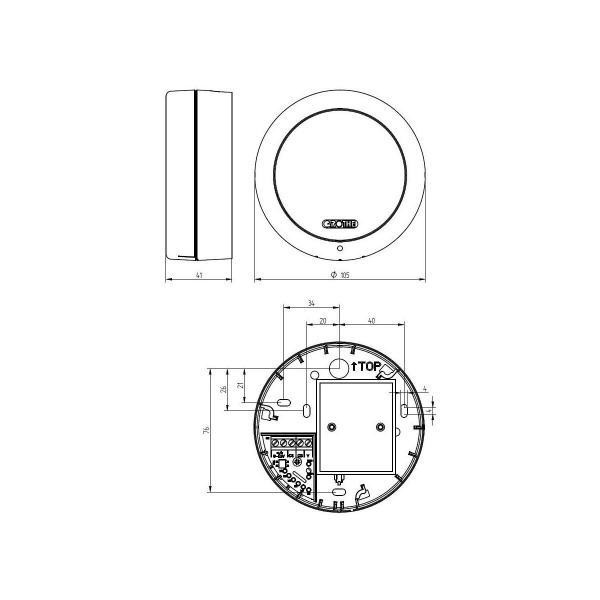 Grothe CALIMA 50 Elektronikgong Wandmontage, 13 Melodien, Ø 105 x 43 mm, weiß (43690)