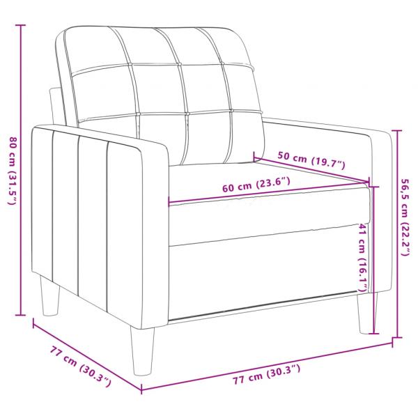 Sessel Braun 60 cm Samt