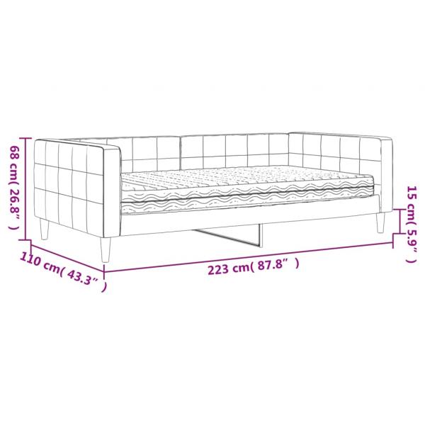 Tagesbett mit Matratze Gelb 100x200 cm Samt