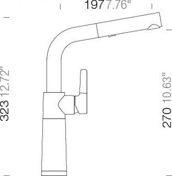 Schock SC-540 Einhebelmischer, ausziehbarer Auslauf, Schwenkbereich 120°, Hochdruck, Cristalite, chrom/nero (557120GNE)