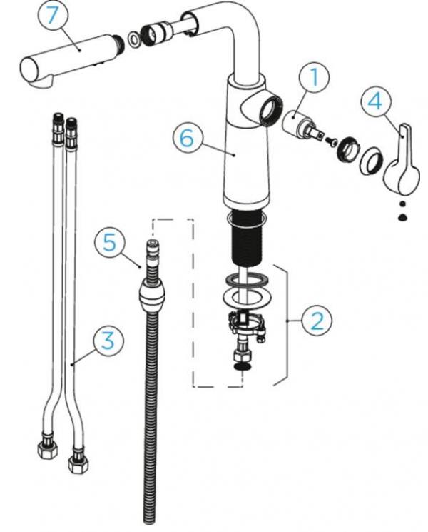 Schock SC-540 Einhebelmischer, ausziehbarer Auslauf, Schwenkbereich 120°, Hochdruck, Cristalite, chrom/nero (557120GNE)