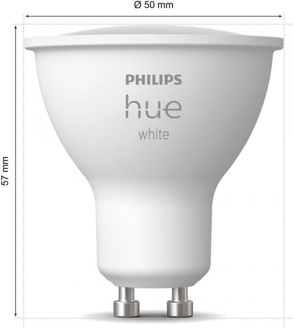 Philips Hue 400 Smarter Spot White, LED, GU10, 400 lm, 4,2W, 2700K, doppelpack, weiß (929003666902)