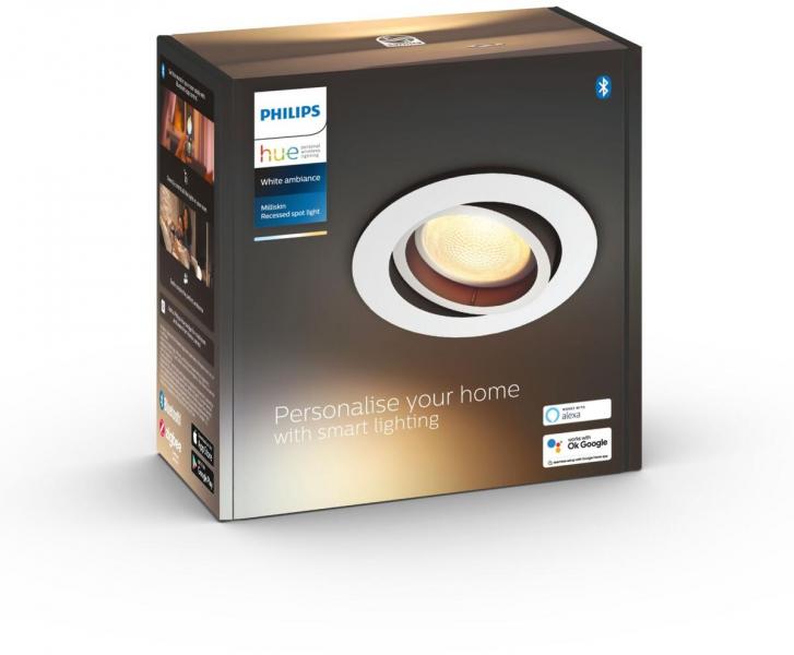 Philips Hue White Ambiance Spot Milliskin, LED, GU10, 400lm, IP20, 4,2W, weiß (929003811001)