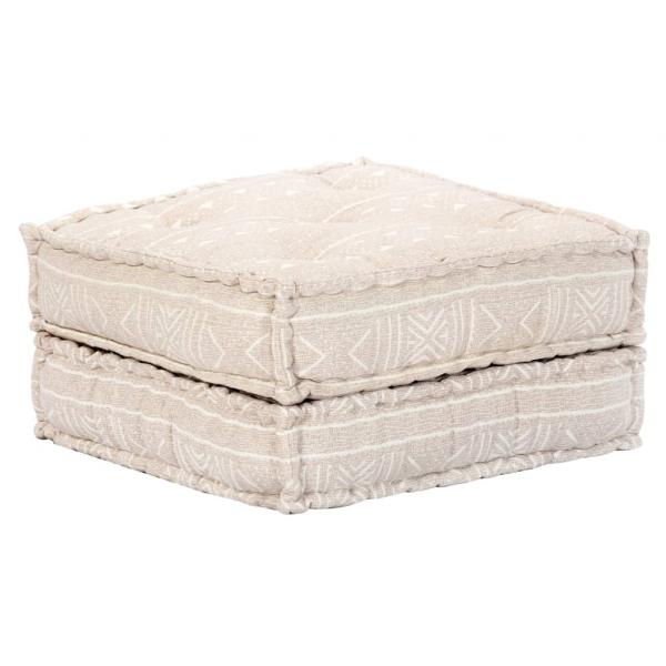 2-Sitzer Modularer Pouf Beige Stoff