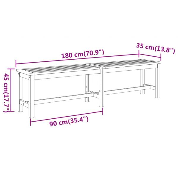 Gartenbank 180x35x45 cm Massivholz Akazie