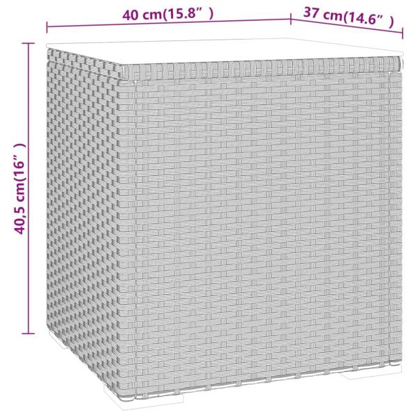 Beistelltisch Schwarz 40x37x40,5 cm Poly Rattan und Hartglas