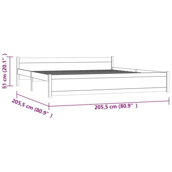 Massivholzbett Weiß 200x200 cm