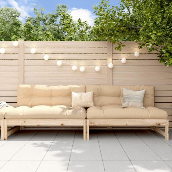 ARDEBO.de - Garten-Mittelsofas 2 Stk. 120x80 cm Massivholz Kiefer