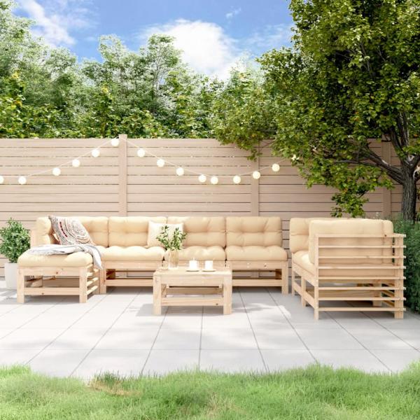 ARDEBO.de - 8-tlg. Garten-Lounge-Set Massivholz Kiefer