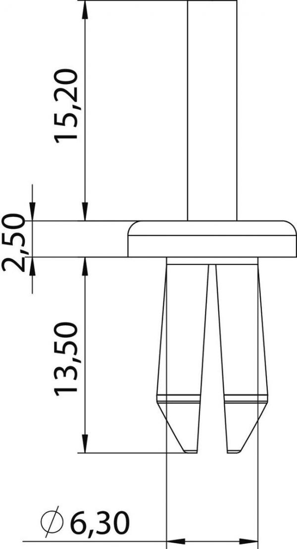 OBO Bettermann KSN22 Spreizniet, Gr. 2, Ø 6,3mm, Kunststoff, lichtgrau (6178525)