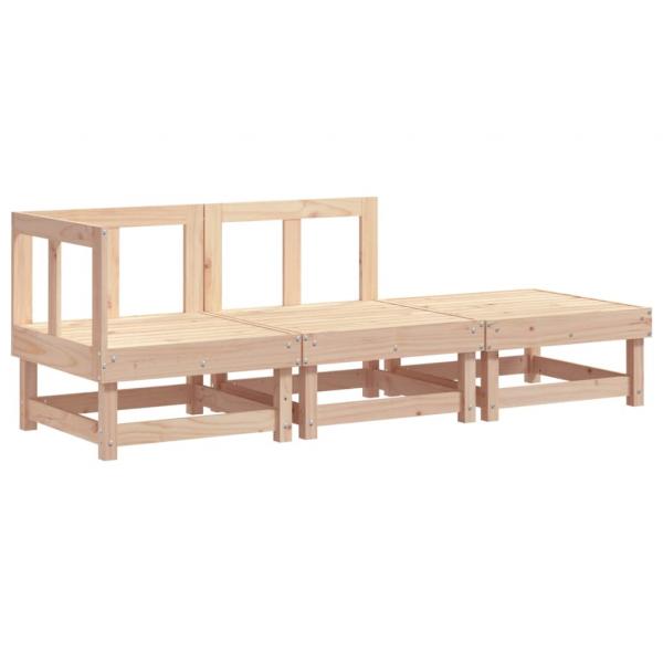 3-tlg. Garten-Lounge-Set Massivholz Kiefer