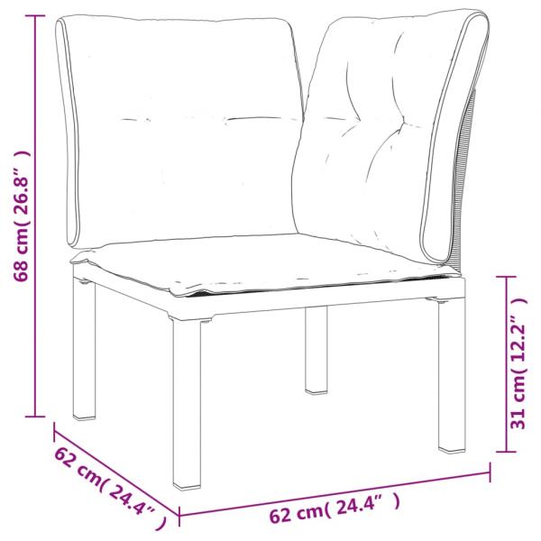 7-tlg. Garten-Lounge-Set Schwarz und Grau Poly Rattan