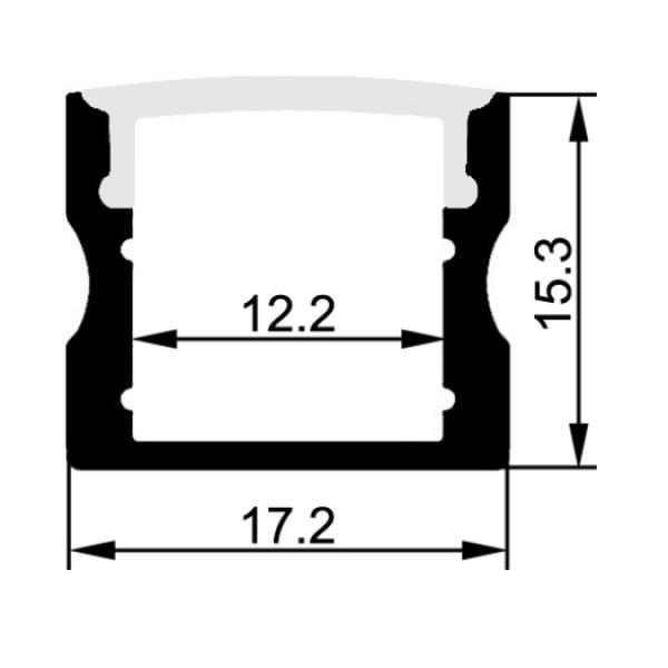 RUTEC ALU-Profil 17/15 2 m, eloxiert