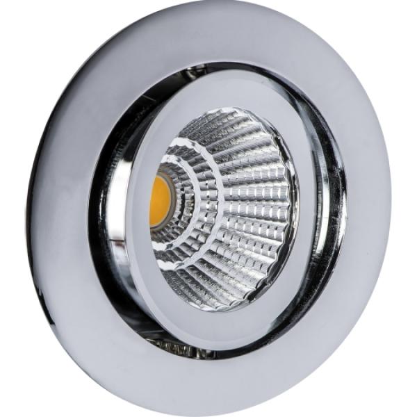 ARDEBO.de - LED Einbaustr. 10W,chrom, rund 3000K warmweiß, 40°, CRI80