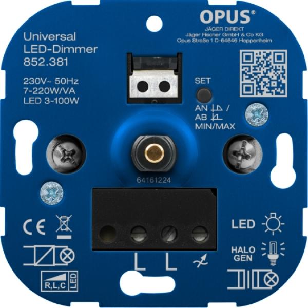 OPUS LED-Dimmer-comfort- LED 3-100W,7-220W/VA,230V/50Hz