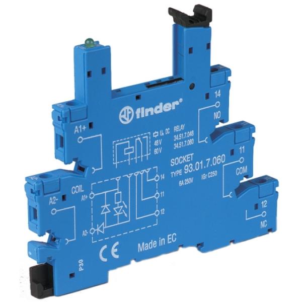 Finder Fassung mit Schraubanschlüssen, für Relais 34.51 oder 34.81, für 6 bis 24 V DC (10 ST)