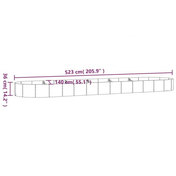 Hochbeet Pulverbeschichteter Stahl 523x140x36 cm Silbern