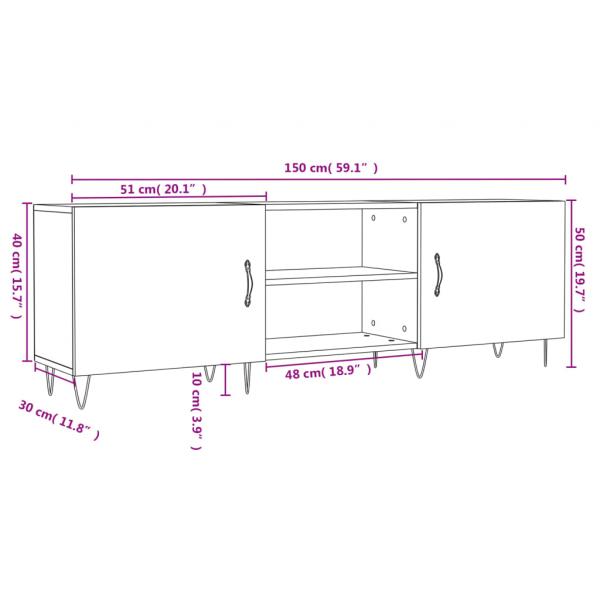 TV-Schrank Braun Eichen-Optik 150x30x50 cm Holzwerkstoff