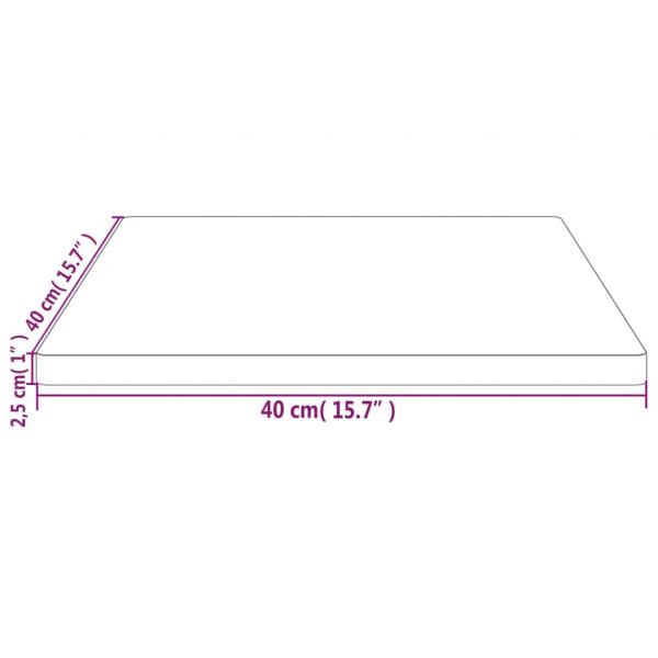 Tischplatte Weiß 40x40x2,5 cm Massivholz Kiefer Quadratisch