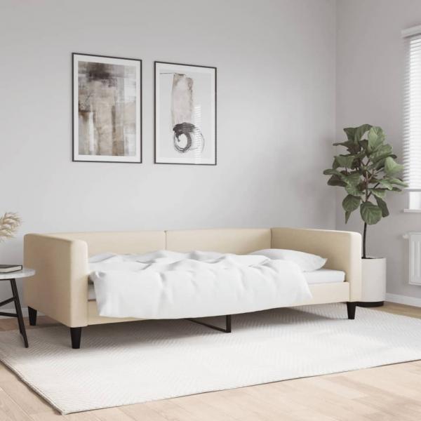 ARDEBO.de - Tagesbett Creme 100x200 cm Stoff