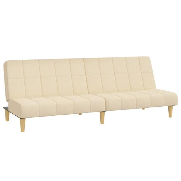 Schlafsofa 2-Sitzer Creme Stoff