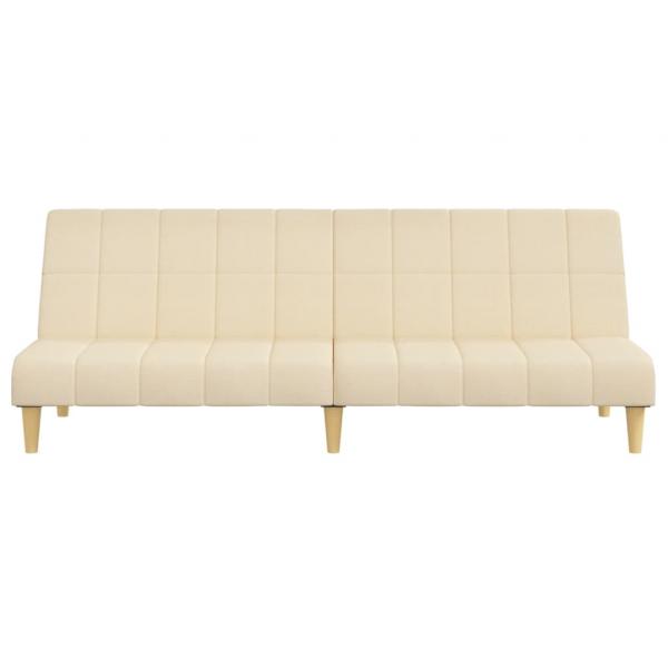 Schlafsofa 2-Sitzer Creme Stoff